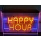 Happy Hour Two Tone Hanging Neon Sign