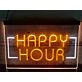 Happy Hour Two Tone Hanging Neon Sign