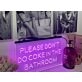 Please Don't Do Coke in the Bathroom Hanging Neon Sign