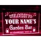 Garden Bar Personalized Hanging Neon Sign