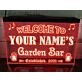 Garden Bar Personalized Hanging Neon Sign