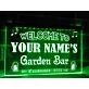 Garden Bar Personalized Hanging Neon Sign