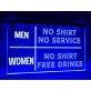 No Shirt No Service Funny Hanging Neon Sign