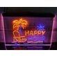 Happy Hour Bar Two Tone Hanging Neon Sign