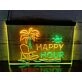Happy Hour Bar Two Tone Hanging Neon Sign