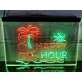 Happy Hour Bar Two Tone Hanging Neon Sign