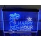 Happy Hour Bar Two Tone Hanging Neon Sign