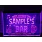 Welcome to My Bar Personalized Two Tone Hanging Neon Sign