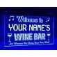 Welcome to My Wine Bar Personalized Hanging Neon Sign