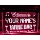 Welcome to My Wine Bar Personalized Hanging Neon Sign