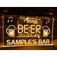 It's Always Beer O'clock at My Bar Personalized Hanging Neon Sign