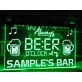 It's Always Beer O'clock at My Bar Personalized Hanging Neon Sign