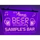 It's Always Beer O'clock at My Bar Personalized Hanging Neon Sign