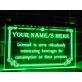 Licensed To Serve Intoxicating Beverages Personalized Hanging Neon Sign