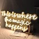 This is where the magic happens Gold Backsplash Neon Signs