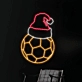 Christmas Hat Soccer Neon Sign