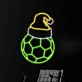 Christmas Hat Soccer Neon Sign