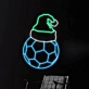 Christmas Hat Soccer Neon Sign