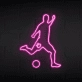 Soccer Player Kicking Neon Sign