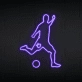 Soccer Player Kicking Neon Sign