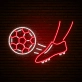 Kicking Soccer Ball Neon Sign