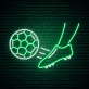 Kicking Soccer Ball Neon Sign