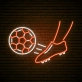 Kicking Soccer Ball Neon Sign