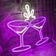 Clinking Wine Glasses Neon Light