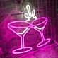 Clinking Wine Glasses Neon Light