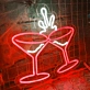 Clinking Wine Glasses Neon Light
