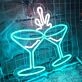Clinking Wine Glasses Neon Light