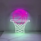Basketball on Hoop Neon Sign