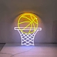 Basketball on Hoop Neon Sign