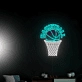 Basketball Hanging on Hoop Neon Light