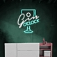 Elegant Wine Glass Neon Light