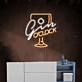 Elegant Wine Glass Neon Light