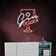 Elegant Wine Glass Neon Light