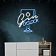 Elegant Wine Glass Neon Light
