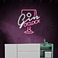 Elegant Wine Glass Neon Light