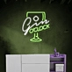Elegant Wine Glass Neon Light