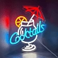 Customize Refreshing Summer Cocktail Glass Neon Light