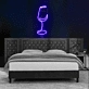 Sophisticated Elegant Wine Glass Neon Light