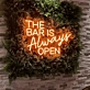 Inviting THE BAR IS Always OPEN Neon Light
