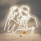 Customize Romantic Wedding Couple Kissing Portrait Neon Sign