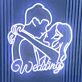 Customize Romantic Bride and Groom Embrace Kiss Neon Light