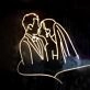 Suit and Veil Bride and Groom Kiss Neon Sign
