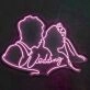 Customize Suit Groom and Crown Bride Romantic Portrait Neon Sign