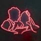 Customize Suit Groom and Crown Bride Romantic Portrait Neon Sign