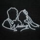 Customize Suit Groom and Crown Bride Romantic Portrait Neon Sign