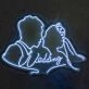 Customize Suit Groom and Crown Bride Romantic Portrait Neon Sign